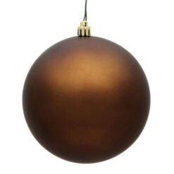 2.75 In. Mocha Matte UV Treated Christmas Ornament Ball, 12PK