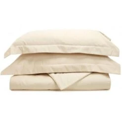 Egyptian Cotton 1500 Thread Count Solid Duvet Cover Set Full/Queen-Ivory