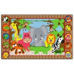 Flagship Carpets FE397-32A Rectangle Jungle Matching Fun Carpet; 6 Ft. X 8 Ft. 4 In.