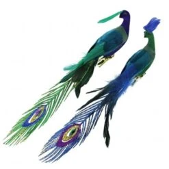 Northlight Seasonal 31752593 Regal Peacock Blue And Green Bird Clip-On Christmas Ornament