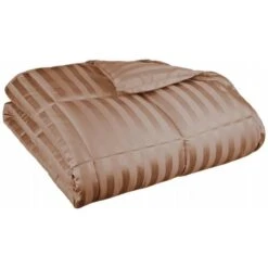 All Season Wide Stripes Down Alternative Comforter Twin/Twin XL-Taupe