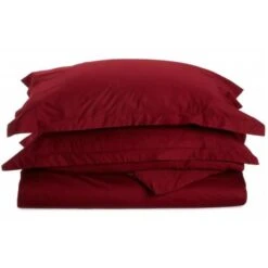 Superior 530 Thread Count Egyptian Cotton King/ California King Duvet Cover Set Solid Burgundy