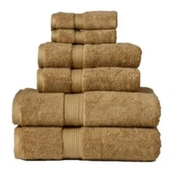 Superior 900GSM Egyptian Cotton 6-Piece Towel Set Toast