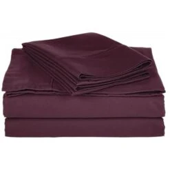 Superior Cotton Rich 800 Thread Count Solid Sheet Set Split King-Plum