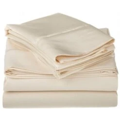 Superior Egyptian Cotton 1500 Thread Count Solid Sheet Set Queen-Ivory