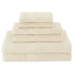 Superior EF-6 PC SET IV Eco-Friendly 100 Percent Ringspun Cotton Towel Set - Ivory; 6 Pieces