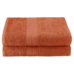 Superior Eco-Friendly 100 Percent Ringspun Cotton Bath Sheet Towel Set - Copper, 2 Pieces