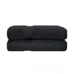 Superior ZT BTOWEL BK Zero Twist Cotton Bath Towel Set - Black; 2 Pieces