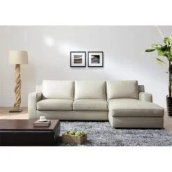 Jenny Sectional Sleeper Right Hand Facing Chaise; Beige