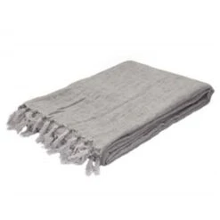 51 X 67 In. Linen Throw- Gray