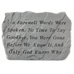 Kay Berry- Inc. 60020 No Farewell Words Were Spoken - Memorial - 18.5 Inches X 12.25 Inches