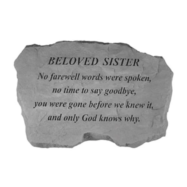 Kay Berry- Inc. 98320 Beloved Sister-No Farewell Words Were Spoken - Memorial - 16 Inches X 10.5 Inches X 1.5 Inches 1 Kay Berry- Inc. 98320 Beloved Sister-No Farewell Words Were Spoken - Memorial - 16 Inches X 10.5 Inches X 1.5 Inches