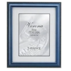 Blue Wood 5x7 Picture Frame - Gold Bead Design