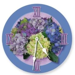 Lexington Studios 23126R Purple Hydrangea Round Clock