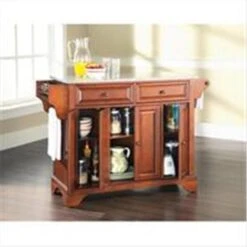 Crosley Furniture Lafayette Solid Granite Top Kitchen Island In Classic Cherry Finish