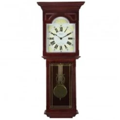Bedford Clock Collection BED7247 Redwood 23 In. Wall Clock With Pendulum & Chime