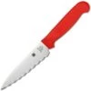 Spyderco K05SRD Paring Knife Sermollan Handle Serrated; Red