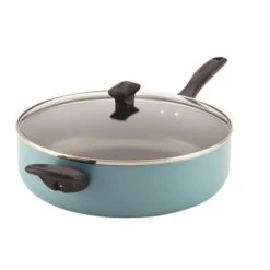 Farberware 21946 Dishwasher Safe Nonstick Aluminum Covered Jumbo Cooker With Helper Handle; Aqua - 6 Quart