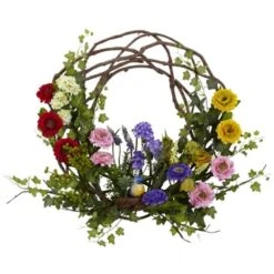22 In. Spring Floral Wreath