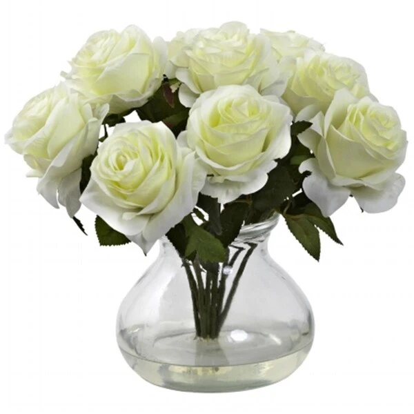 Rose Arrangement With Vase - White 1 Rose Arrangement With Vase - White