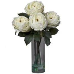 Fancy Rose With Cylinder Vase Silk Flower Arrangement