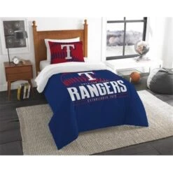 The Northwest 1MLB862010029RET MLB 86201 Rangers Grand Slam Comforter Set; Twin