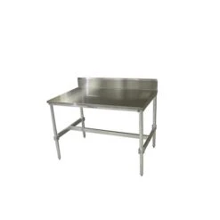 Stainless Top Aluminum I-Frame Table With Backsplash- 34 To 35.5 X 30 X 48 In.