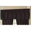 Black With Tan Gold Stripes- Fabric Curtain Valance 54 X 16 In.