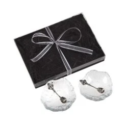 Red Pomegranate 312-0 Coral 4 In. Clear Salt Set With Spoons