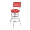 Richardson Seating Corp 1958RED 1958- 30 In. Floridian Swivel Bar Stool; Red; - Chrome - Red