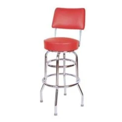 Richardson Seating Corp 1958RED 1958- 30 In. Floridian Swivel Bar Stool; Red; - Chrome - Red