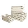 Wald FL5004 Set Of 3 White Washed Distressed Storage Crates