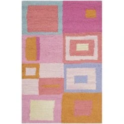 Safavieh 4 X 6 Ft. Small Rectangle Novelty Kids Pink And Multicolor Hand Tufted Rug