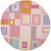Safavieh 6 X 6 Ft. Round Novelty Kids Pink And Multicolor Hand Tufted Rug
