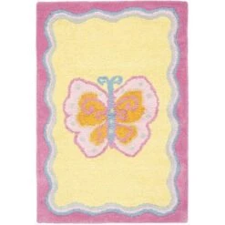 Safavieh 4 X 4 Ft. Round Novelty Kids Multicolor And Pink Hand Tufted Rug