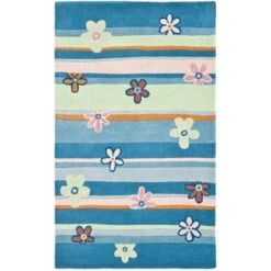 Safavieh 3 X 5 Ft. Small Rectangle Novelty Kids Blue And Multicolor Hand Tufted Rug