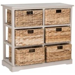Safavieh Keenan 6 Basket Storage Chest- Vintage Grey - 29.5 X 13.4 X 32.1 In.