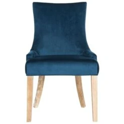 Safavieh Lester Dining Espresso Chair, Navy - 36.4 X 24.8 X 22 In.