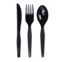 Dixie Foods DXEKM507 Plastic Tableware- Heavy-Medium Weight- Knife- Black