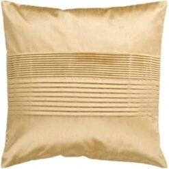 Surya Rug HH022-1818D Square Mustard Decorative Down Feather Pillow 18 X 18 In.