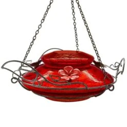 Natures Way Bird Products MHF4 Red Crackled Jewel Hummingbird Feeder