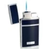 Troy Blue Lacquer Single Torch Flame Cigar Lighter