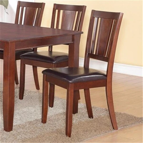Wooden Imports Furniture DU-LC-MAH Dudley Dining Chair With Faux Leather Upholstered Seat - Mahogany 1 Wooden Imports Furniture DU-LC-MAH Dudley Dining Chair With Faux Leather Upholstered Seat - Mahogany
