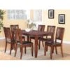 Wooden Imports Furniture DU5-MAH-LC 5 PC Dudley 36 In. X 60 In. Table And 4 Faux Leather Seat Chairs In Mahogany Finish