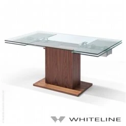 Pilastro Extendable Dining Table 10 Mm. Tempered Clear Glass Top