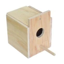 Wooden Nest Box For Outside Mount With Dowel Small