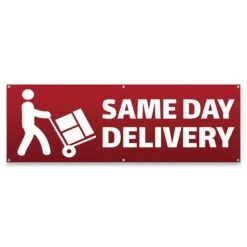 Same Day Delivery Banner Concession Stand Food Truck Single Sided