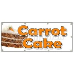 CARROT CAKE BANNER SIGN Carrots Sweet Cake Cream Cheese Raisins Icing