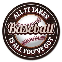 Corrugated Plastic Sign With Stakes 16in Circular-Baseball