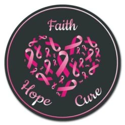 Corrugated Plastic Sign With Stakes 16in Circular-Faith Hope Cure